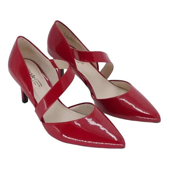 LifeStride Suki Pointed Cross-Strap Pumps Red Patent US 8M EU 38.5 - Picture 4 of 6